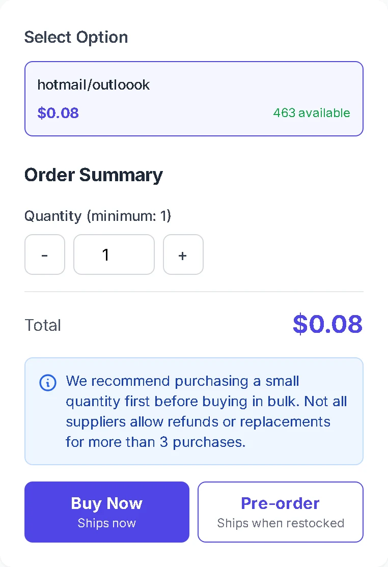 Buy Now and Pre-order buttons side by side on a HstockPlus product page