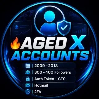 🔥 Gealterte X-Konten | 📅 2009–2018 | 👥 300 – 400+ Follower | 🔐 Auth-Token + CT0 | 📧 Hotmail | 🛡️ 2FA