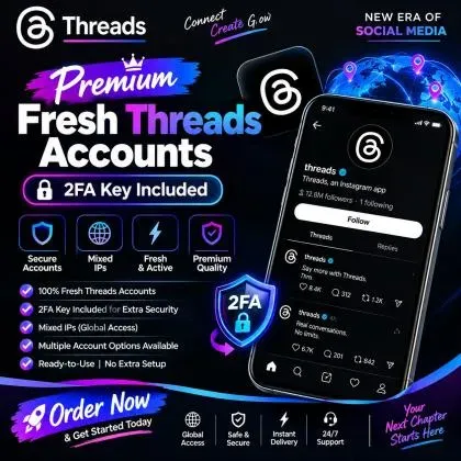 Threads Premium Fresh Threads Accounts | Mixed IPs | 2FA Key Included