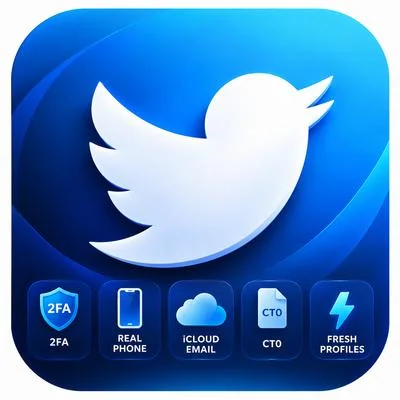 ملفات Twitter X | جديدة | هاتف حقيقي | بريد iCloud | 2FA | CT0