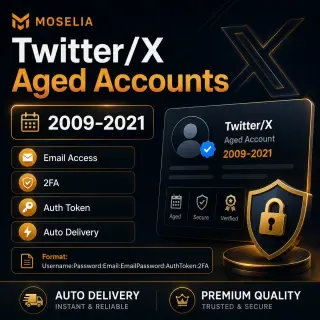Twitter/X Aged Accounts | 2009–2021 | Email + 2FA + Auth Token