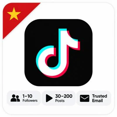 TikTok ベトナムアカウント | 実フォロワー 1–10 | 動画 30–200 | 信頼メール