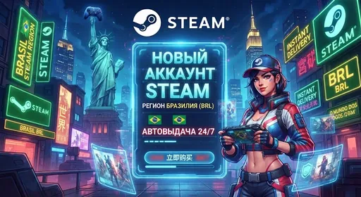 🎮 Steam | ブラジル | 通貨BRL | ネイティブメール | 手動登録
