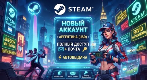 🎮 Steam | アルゼンチン | LATAM USD | ネイティブメール | 手動登録