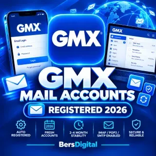 Comptes GMX Mail | Créés 2026 | Inscription automatique | Stabilité de 2–4 mois | IMAP, POP3 et SMTP activés