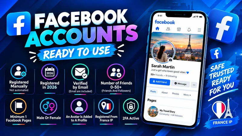 ✅ ফ্রান্স Facebook 2026 Facebook পেজসহ ✅ 0-50+ বন্ধু ✅