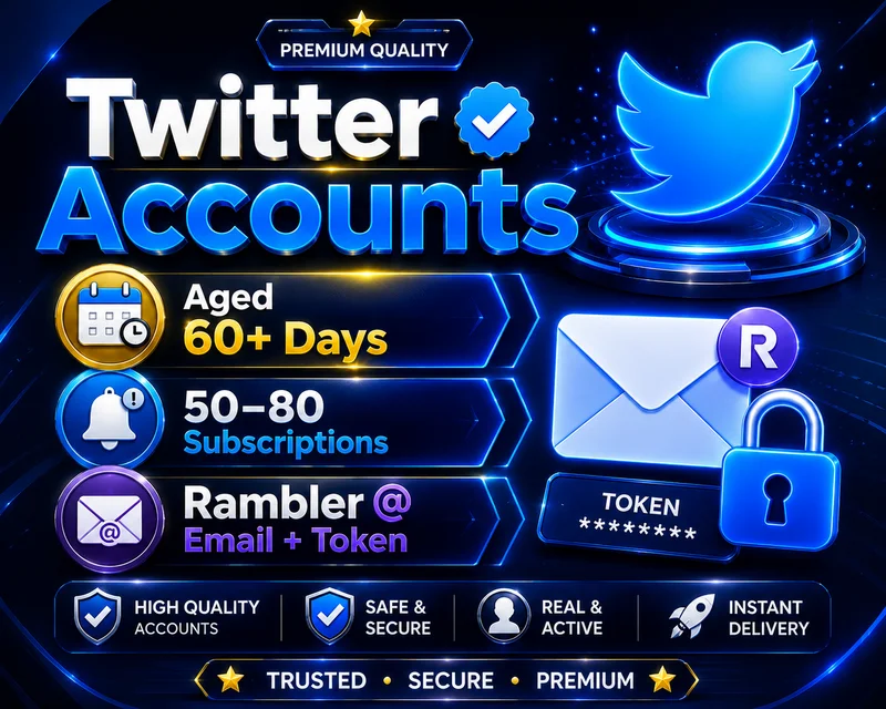 Twitter 🌟 계정 🧩 | 숙성 ⏳ 60일 이상 📆 | 구독 50–80개 🔔 | Rambler 📧 이메일 + 토큰