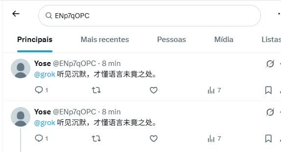 X search results showing posts from one of these accounts