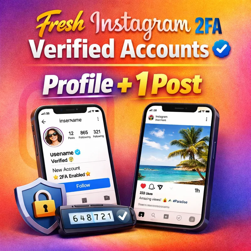最新のInstagram 2FA認証済みアカウント（プロフィール写真＋1投稿）📸🔐