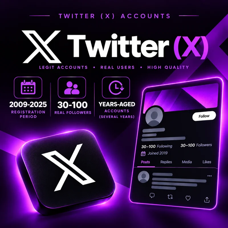 🔥 Old Twitter (X) 2007-2025 | Real 30-100 Followers | Aged for several years 🔥
