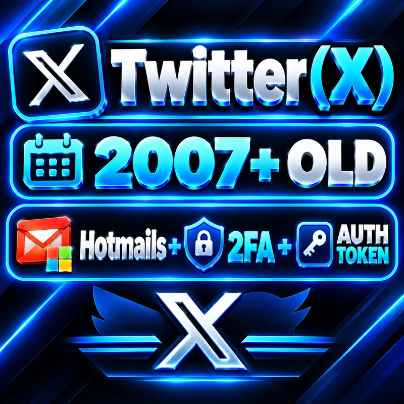 Twitter (X) 2007+ OLD | Hotmails + 2FA + AUTH TOKEN