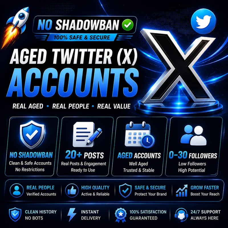 🚀 NO SHADOWBAN ✅ | 20+ Posts 📝 | Aged Twitter (X) Accounts 📅 | 0–30 Followers 👥