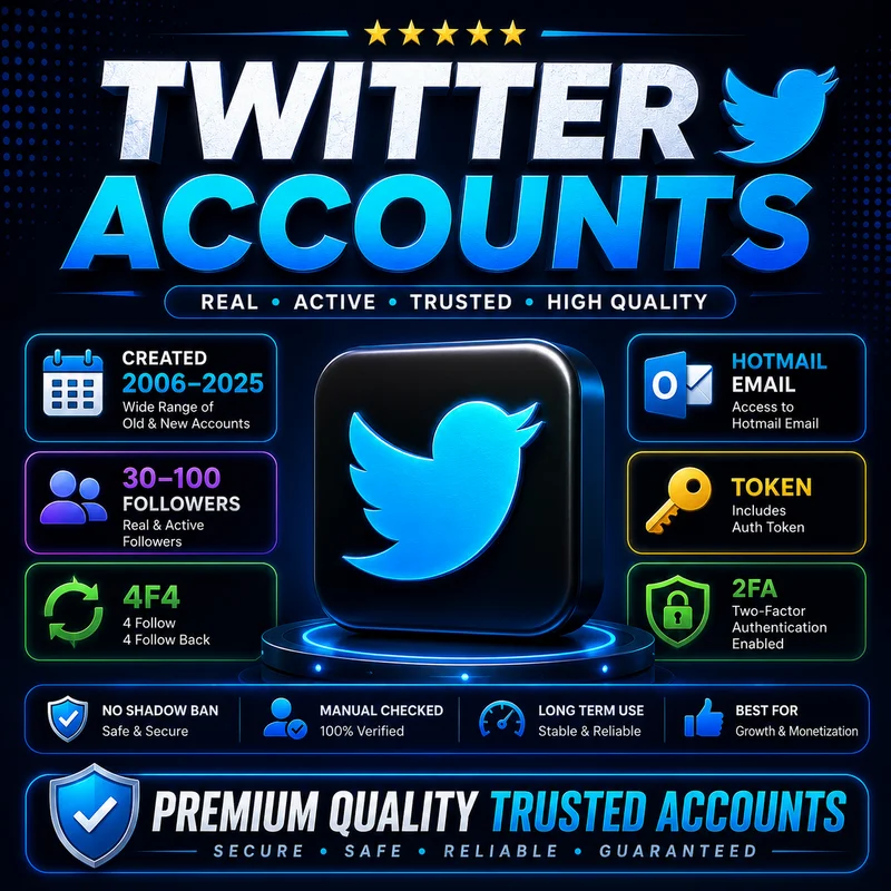 Twitter🐦 Accounts | Created 2006–2025📅 | 30–100 Followers👥 | 4F4🔄 | Hotmail📧 + Token🔑 + 2FA🔐