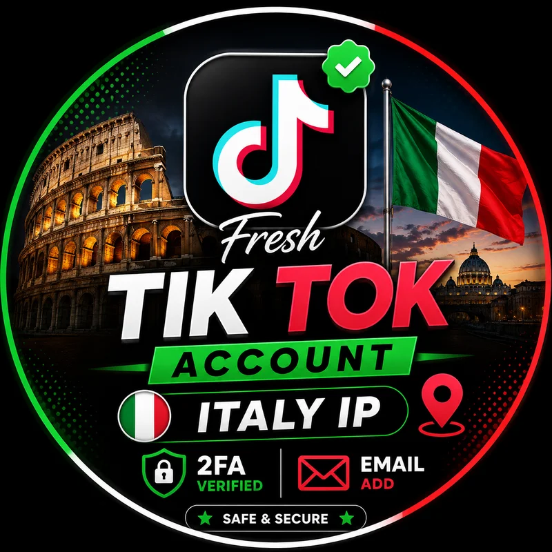 Fresh TikTok Italy IP region account with 2factor authentication virefied ✅
