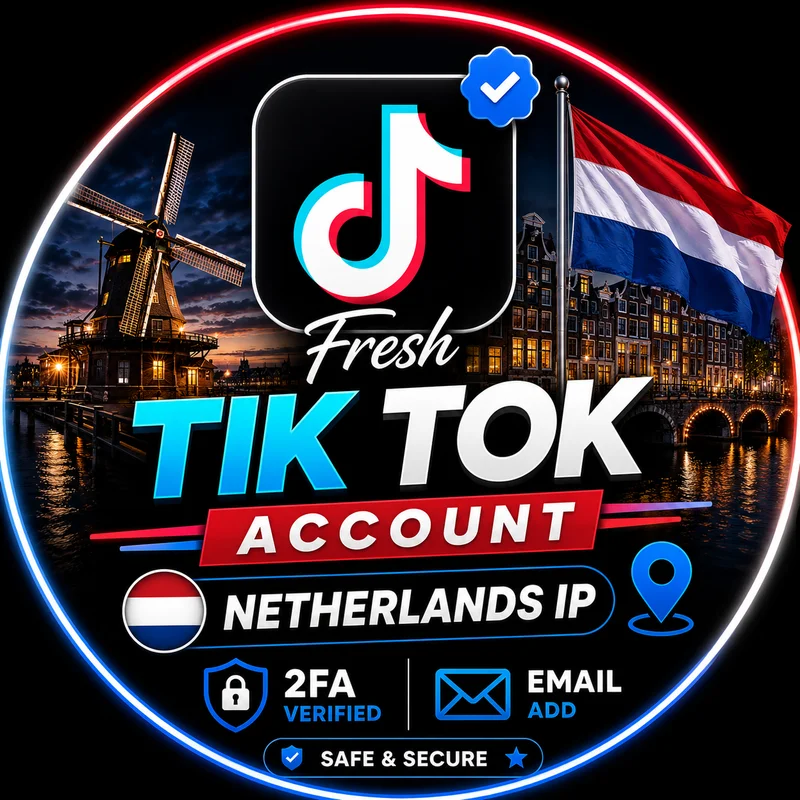 Fresh TikTok Netherlands region account with Email add 2fa 2factor authentication virefied ✅
