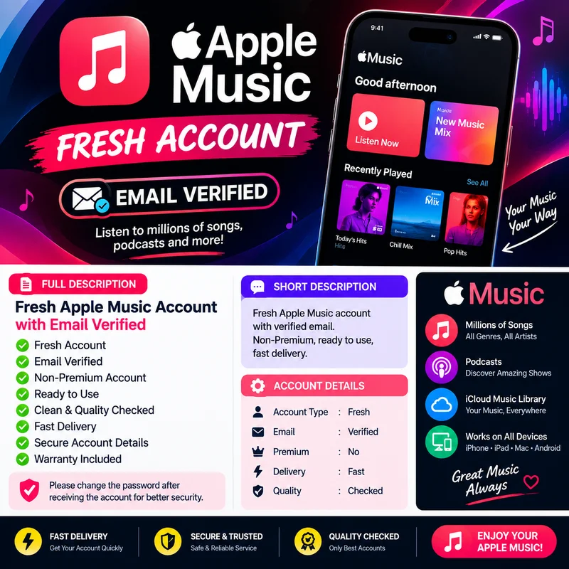 🍎 Apple Music 🎵 新規メール認証済みアカウント | アメリカIP 🇺🇸
