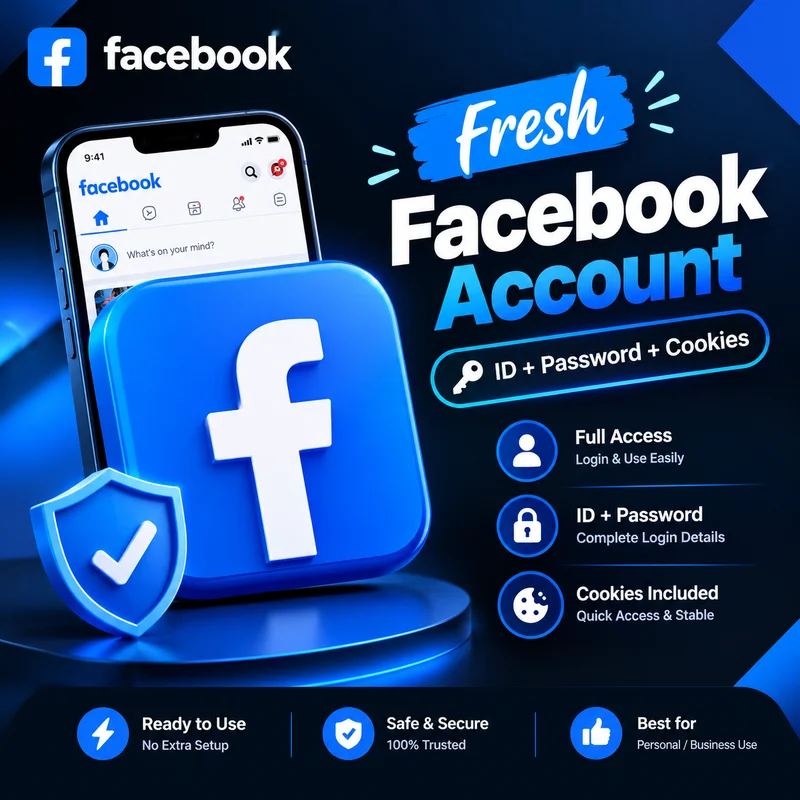  Fresh Facebook Account + Ready-Made Page ( ID + Password + Cookies)