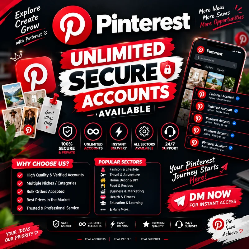 Pinterest Unlimited Secure Accounts Available 🔥